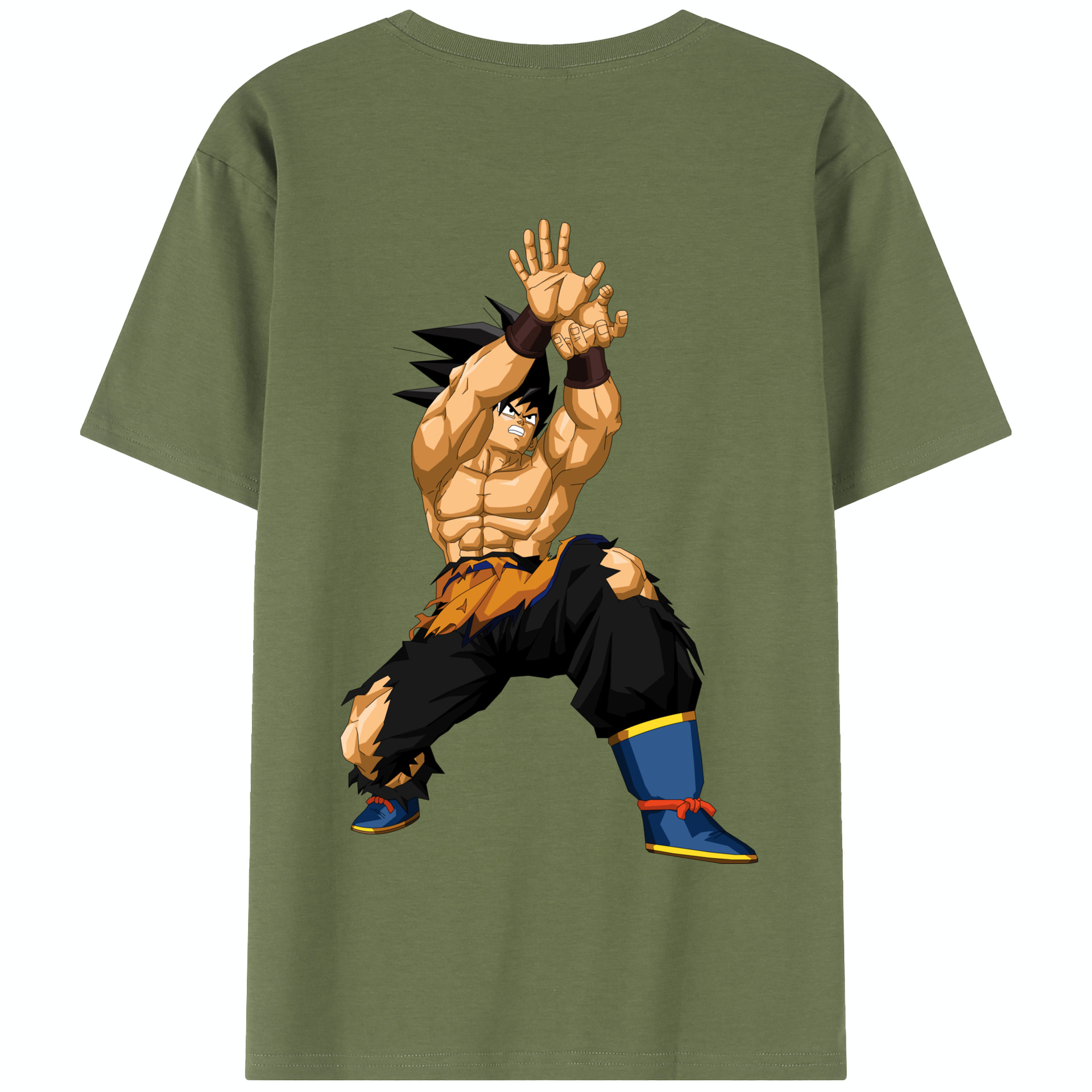 （画像用） ドラゴンボール 孫悟空（そん ごくう）Son Goku カカロット DRAGON BALL Kakarotto 綿100％半袖Tシャツ（背面プリント）